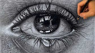 فیلم/ آموزش طراحی چشم با سیاه قلم